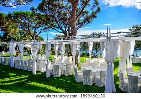 Setting up for the ultimate wedding reception in  Naples, Italy