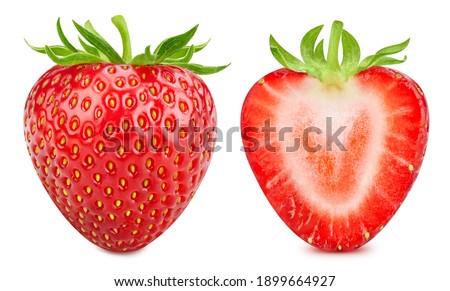 Collection strawberry. Strawberry isolate. Strawberries isolated on white background Royalty-Free Stock Photo #1899664927