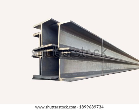 Isolated steel beams on white background Royalty-Free Stock Photo #1899689734