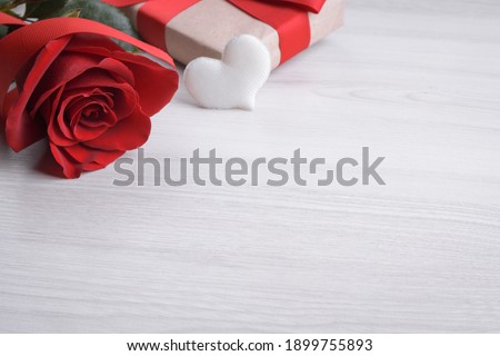 Background for Valentine's Day greeting card.Valentines day concept.Red, beautiful blooming rose. Close up