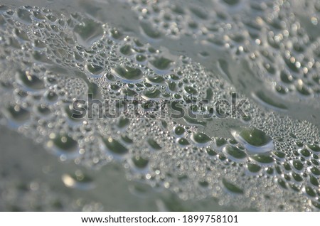 texture water bubbles on plastic wrap on a sunny day