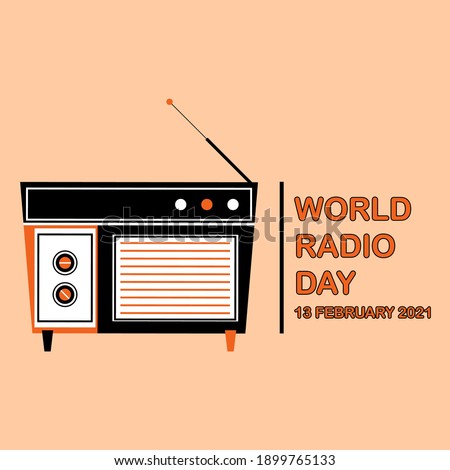 World Radio Day Vector Illustration. which is held on February 13th, for poster, background. simple eps 10