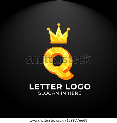 Luxury vector logotype. king Letter Q Logo. Logo for your Company, Business Card, Merchandise. Alphabet Logo, Symbol, Letter Q Icon