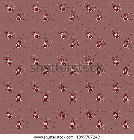Girls pattern cartoon background. Vector pattern. Seamless pattern. For tablecloths, clothes, shirts, dresses, paper, bedding, blankets.