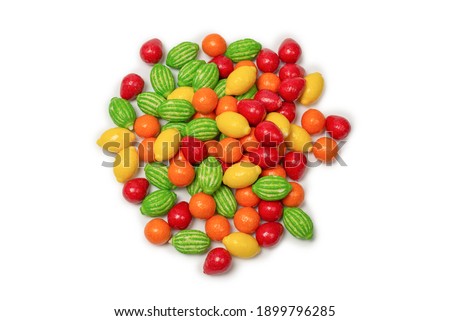 Chewing gums isolated on white background.
