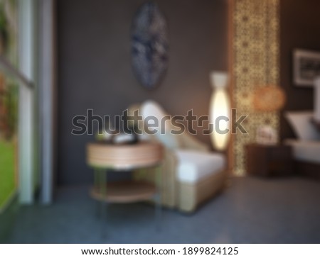 Defocused and Blurr Photo of Modern Classic Living Room Design Interior