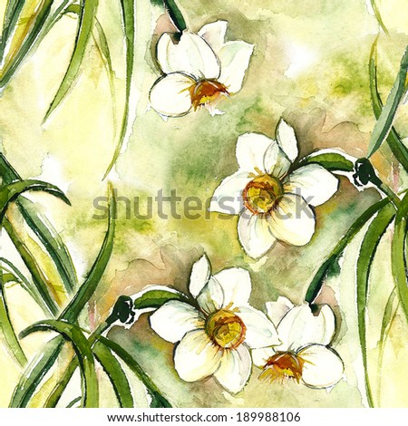 Narcissus seamless pattern 
