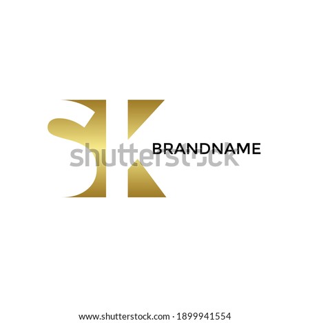 letter SK. Vector logo design on white background