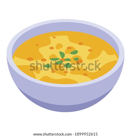 Traditional indian dish soup icon. Isometric of traditional indian dish soup vector icon for web design isolated on white background Royalty-Free Stock Photo #1899952615