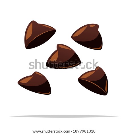 Chocolate chips ingredient vector isolated illustration