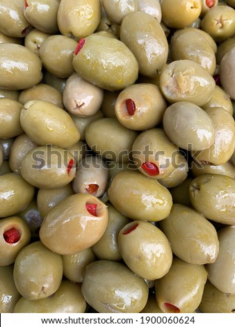 Background of olives close up.