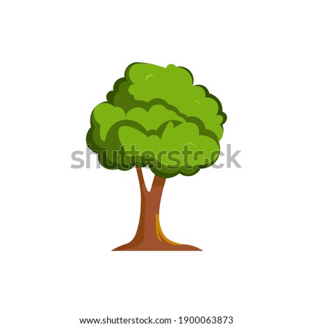 vector icon of a tree that has turned green in spring