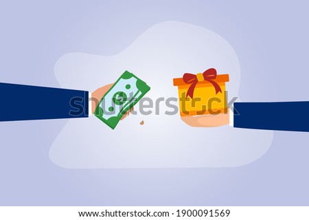 Money and gift 2D flat vector concept for banner, website, illustration, landing page, flyer, etc