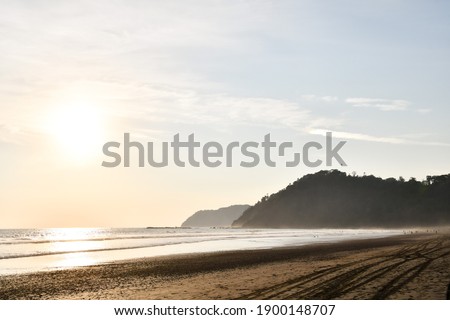 sunset on beach, photo as a background, digital image