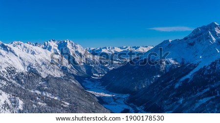 The valley of St. Anton am Arlberg in the Arlberg region in the Austrian Alps
