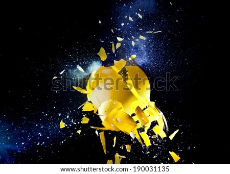 close up image of glass ball  explosion