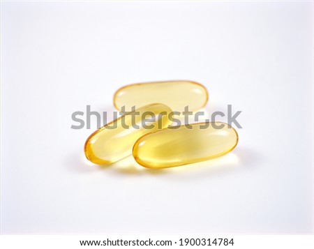 Fish oil tablet isolated on white background