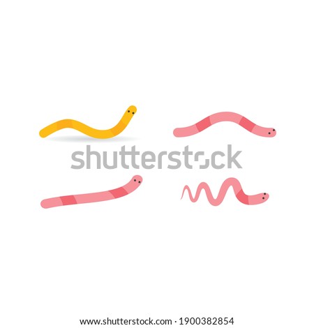 Worm illustration logo vector design