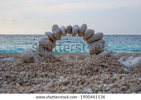 Arch on the Myrtos beach. Greece