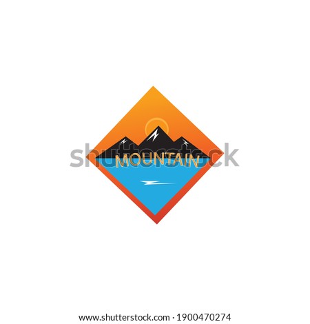 mountain logo illustration emblem design vector nature