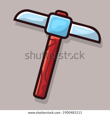 pickaxe tool isolated cartoon vector illustration in flat style