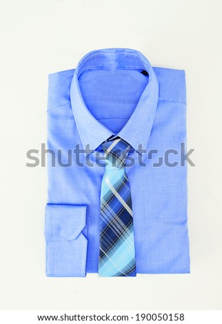 New man's shirt and tie isolated on white