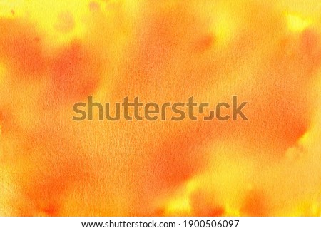 Abstract Watercolor Background. Orange yellow and red colours stains on paper
