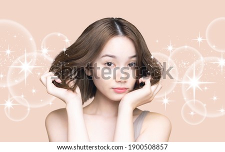 Beauty concept of young asian woman. Skin care. Body care.