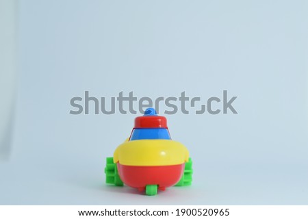 A Cute Colourful Toy Boat with White Background 