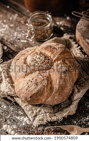 Delicious and simple bread with cumin and little garlic