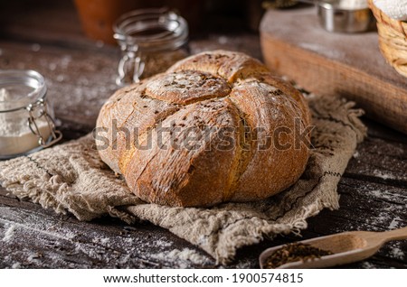 Delicious and simple bread with cumin and little garlic