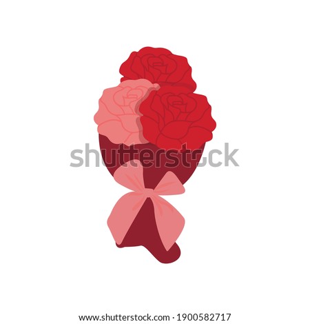 Valentine Flower Bouquet Vector Icon