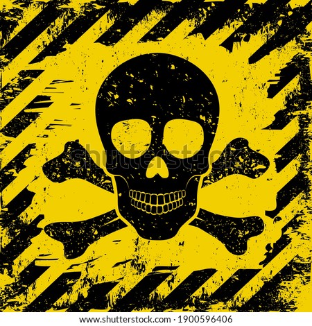 warning background with skull and crossbones