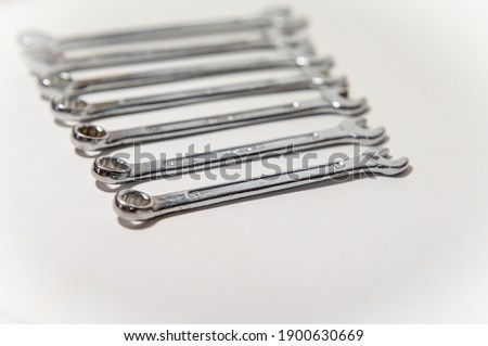 Wrench tools on white background