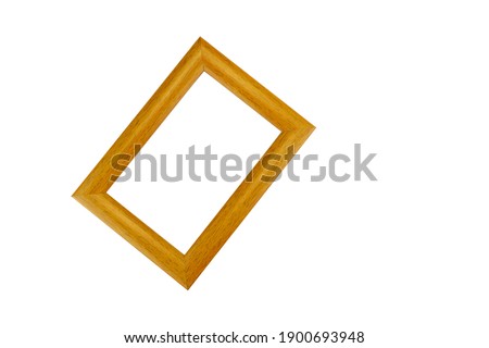 Photo frame in brown color isolated on white background.