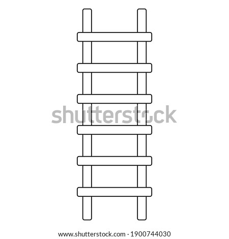 Ladder line style icon isolated on white background. Gardening tool. Simple icon. Clean and modern vector illustration for design, web, app, infographic.