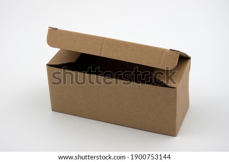 White paper cardboard box isolated on white background, clipping path