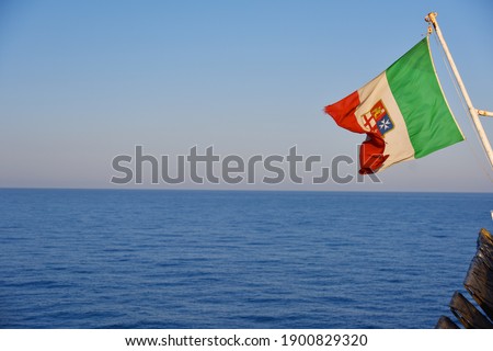 Close up of Italien Flag Flown From Yacht