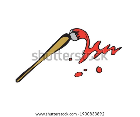 paint brush vector clip-art isolated in white background