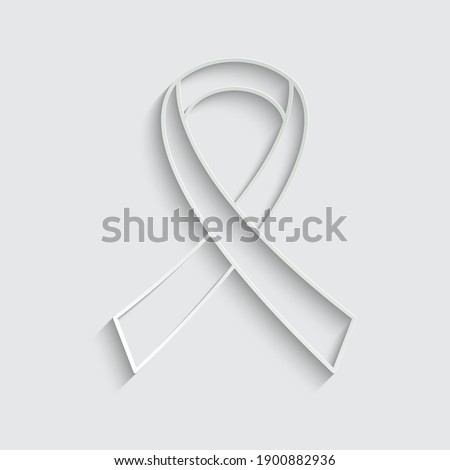 paper ribbon icon support Awareness ribbon sing  