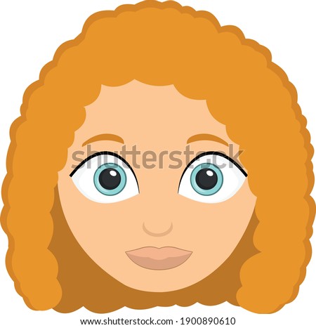 Vector illustration of emoticon of a woman's face