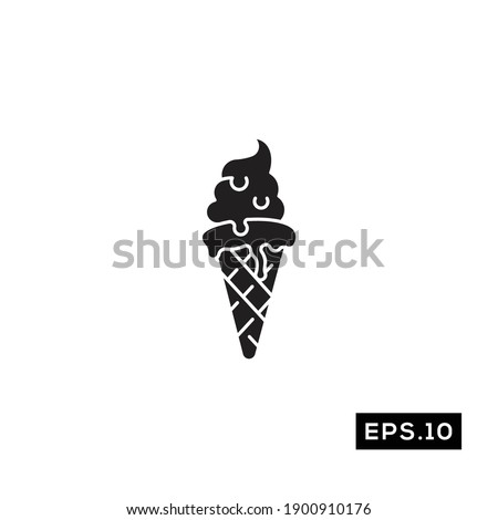 Ice Cream Symbol Vector. Ice Cream Silhouette Vector