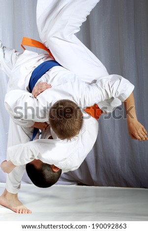Great nage judo is doing sportsman with a blue belt Royalty-Free Stock Photo #190092863
