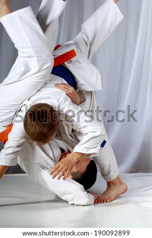 Little sportsmen is doing judo throws Royalty-Free Stock Photo #190092899
