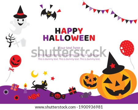 Illustration of the card design of the Halloween.