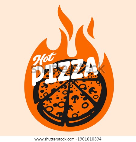 Hot Pizza, Food Typography design