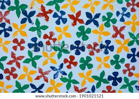 pattern flowers on wall for background.