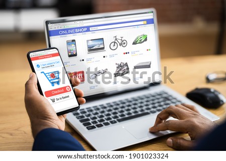 African American Hands Shopping In Online Ecommerce Store Royalty-Free Stock Photo #1901023324