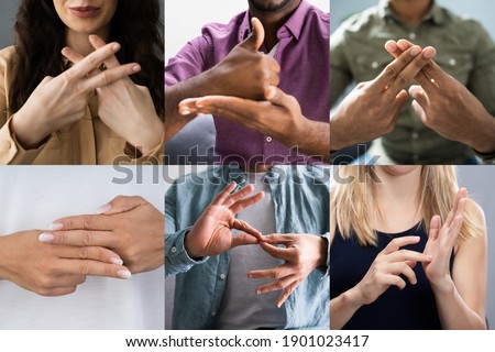 Adults Learning Sign Language For Deaf Disabled Collage