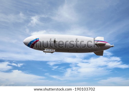 Zeppelin dirigible airship in sky Royalty-Free Stock Photo #190103702